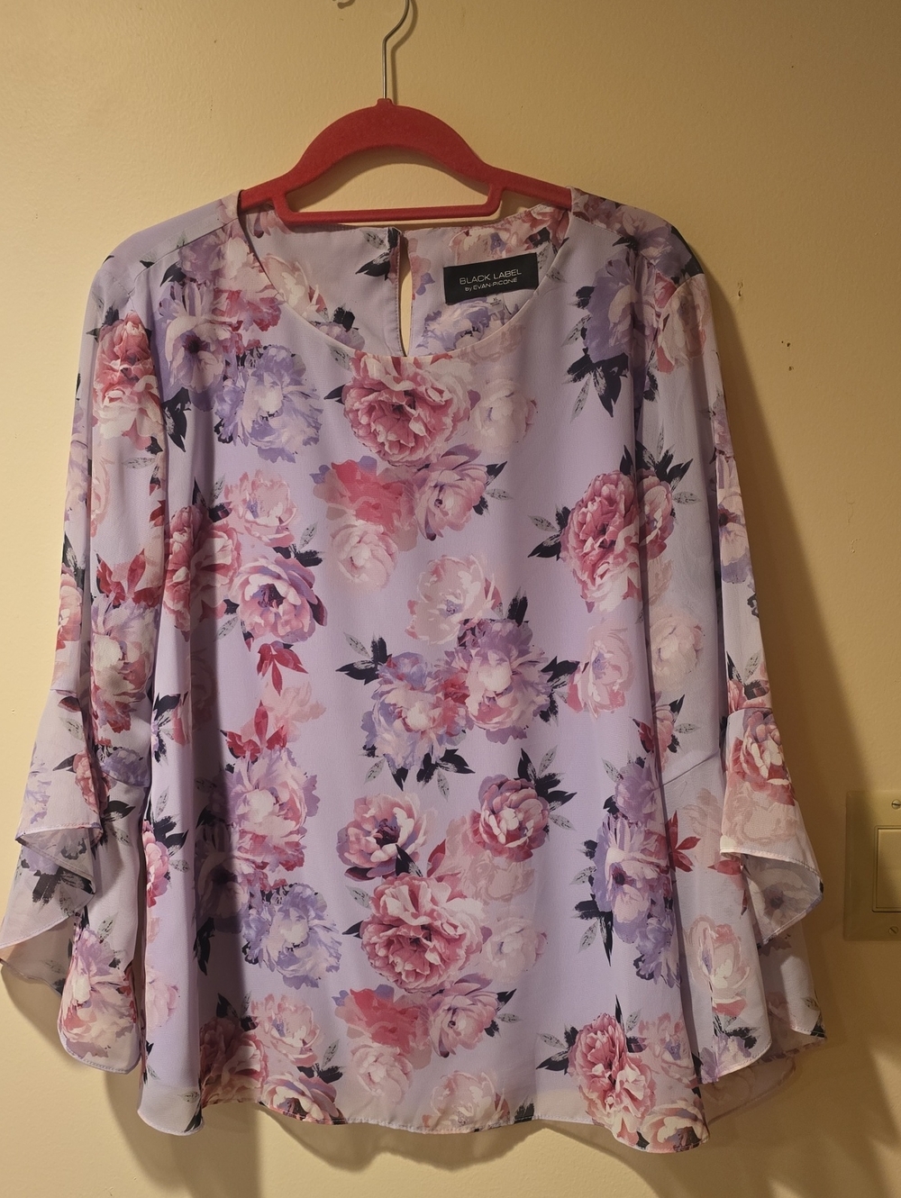 Black Label Lavender Floral Tunic Top